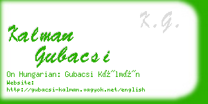 kalman gubacsi business card
